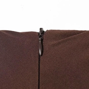 Deep brown satin maxi dress featuring a high-quality invisible zipper on the waistline