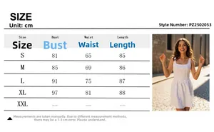 Detailed size guide table for French retro jacquard mini dress with embroidery details