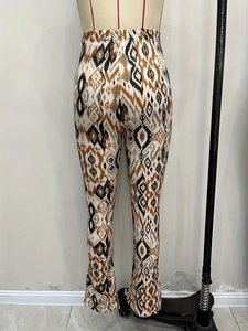 Uitlopende legging met hoge taille en etnisch Azteeks geometrisch patroon