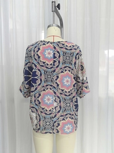 Haut ample pour femme à manches chauve-souris avec imprimé mandala géométrique bohème