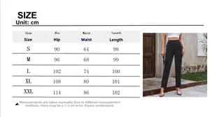 Guide des tailles détaillé pour pantalon femme taille haute du S au XXL avec mesures