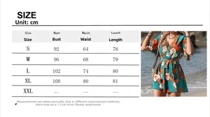 Guide des tailles pour combishort de plage à imprimé floral et manches à volants