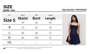 Guida alle taglie per abito senza maniche stile denim con misure in centimetri