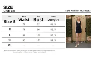 Size chart for black slim-fit button-down mini dress with CM measurements for S to XL