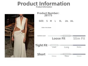 Détail de la robe blanche à col en V avec découpe à la taille et longue fente