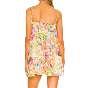 Mini robe babydoll en mousseline à imprimé floral avec bretelles réglables
