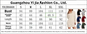 Guide des tailles pour robe polo à manches longues avec mesures détaillées de S à XXL