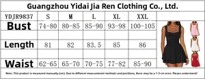 Guide des tailles montrant le buste, la longueur et la taille pour robe sans manches