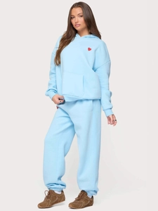 Women Top And Bottom Hoodie Pullover Sweatpants Polyester Printed Heart Letters Graphic Casual Streetwear Tracksuit Autumn Winter