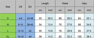 Size chart detail showing measurements in cm and inches for sexy sequin mini skirt