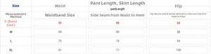 Guide des tailles pour pantalon court à carreaux avec mesures de taille et hanches