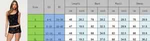 Tableau des tailles détaillé pour le débardeur sans manches avec mesures US et EU