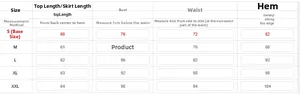 Size chart for women's slim fit halter top showing measurements from S to XXL
