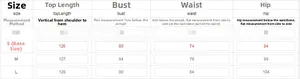 Detailed size chart for women's floral maxi dress showing bust, waist and hip measurements