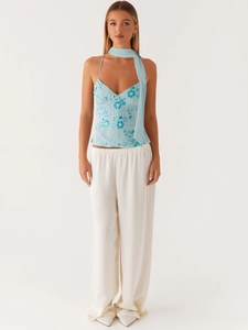 Sexy Sequin Embroidered Tank Top For Women V Neck Backless Beaded Cami Top And Matching Scarf Summer Party Clubwear Top