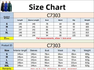 Size chart for rhinestone evening dress with cape sleeves, showing measurements for S to XXL