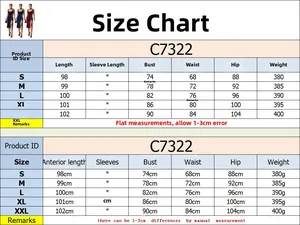 Tableau des tailles détaillé pour la robe moulante C7322 avec mesures de buste et taille