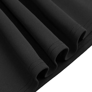 Macro detail of high-quality black elastic fabric with precision double-needle stitching