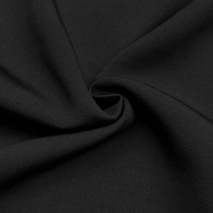 Macro texture detail of high-density black woven fabric with elegant natural folds