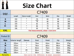 Size guide for slimming sleeveless long dress with pleated details and bodycon fit