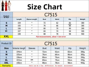 Size chart for off-shoulder mesh backless maxi dress with bust and waist measurements
