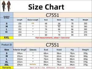 Detailed size guide table for backless mesh dress with bust and waist measurements