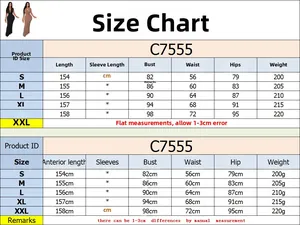 Tableau des tailles pour robe de soirée sans manches col en V avec mesures du S au XXL