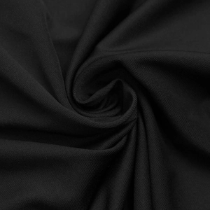Close-up of premium black elastic knit fabric texture showing softness and fine weave