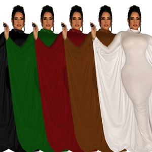 Detailed comparison of batwing sleeve maxi dresses in black, green, burgundy, coffee, and white