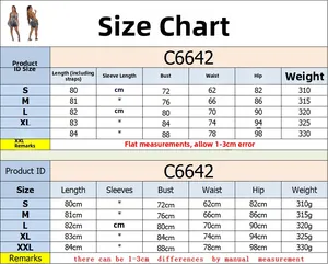 Size chart for rhinestone mesh mini dress including length, bust, waist, and hip measurements
