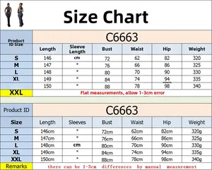 Detailed size chart for the mesh sleeveless long dress with rhinestone embellishments