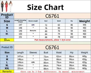 Size chart showing S-XXL dimensions for this rhinestone solid color maxi dress