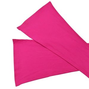 Detailed close-up showing precision double-needle stitching on magenta knit fabric