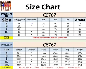 Detailed size guide table for mesh rhinestone sleeveless mini dress showing S-XXL dimensions