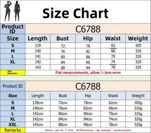Guide des tailles pour la combinaison en mesh avec strass, incluant buste, hanche et taille
