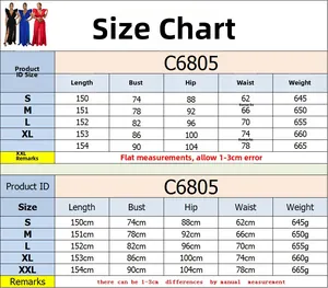 Tableau des tailles détaillé pour combinaison sexy col en V avec mesures de S à XXL