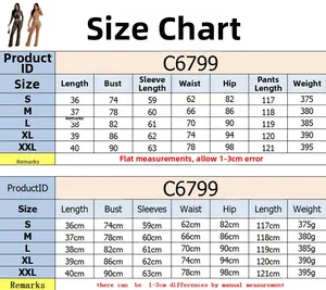 Detailed size chart for women's two-piece mesh outfit with S-XXL measurements