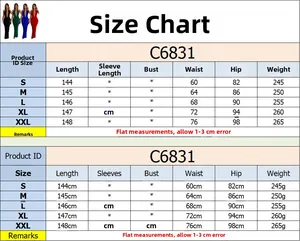 Detailed size chart for backless sleeveless maxi dress with measurements from S to XXL