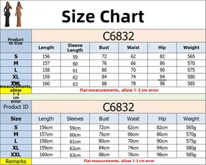 Detailed size chart for the women's mesh sequin maxi dress covering sizes S to XXL