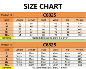 Detailed size chart for mesh rhinestone dress with measurements for S to XXL sizes