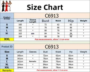 Detailed size chart for women's mesh maxi dress with bust and waist measurements