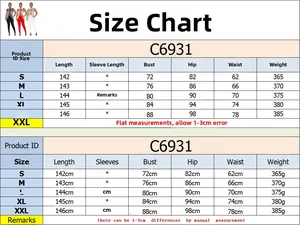 Detailed size chart for solid color mesh rhinestone sleeveless jumpsuit style C6931