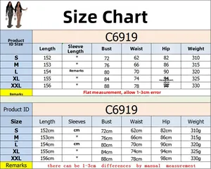Tableau des tailles détaillé pour robe en maille strass unie avec dimensions S à XXL