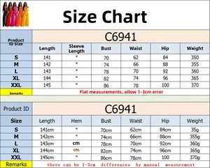 Detailed size guide for solid color jumpsuit with bust, waist, and hip measurements