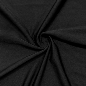 Close-up of black knitted mesh fabric with high elasticity and fine texture for dresses