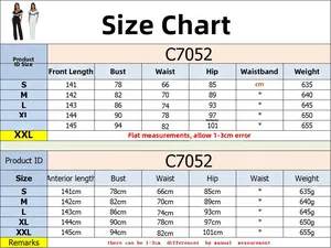 Detailed size chart for women's sleeveless deep V-neck jumpsuit with S-XXL dimensions