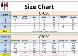 Size chart table for sleeveless sequin feather dress including bust and waist dimensions