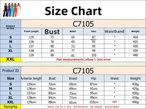 Tableau des tailles détaillé pour combinaison sans manches avec boutons et mesures