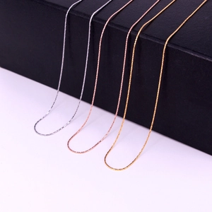 Sleek 316L titanium steel knot chain necklaces in silver, rose gold, and gold finishes