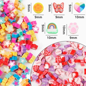 Colorful 9mm-10mm polymer clay loose beads for DIY jewelry making and necklaces